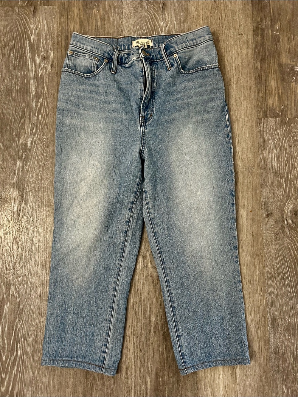 Madewell The Perfect Vintage High Rise Light Blue Denim Jeans Size 32 Cropped